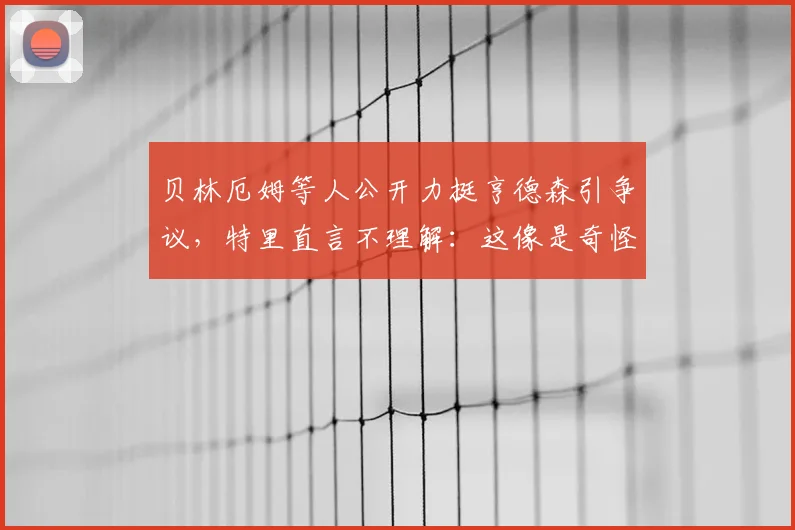 贝林厄姆等人公开力挺亨德森引争议，特里直言不理解：这像是奇怪的公关任务